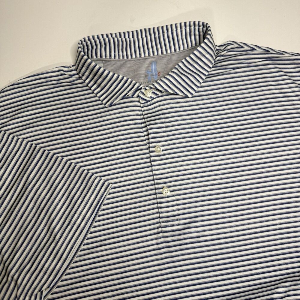 Johnnie O Featherweight Warwick Polo Men’s XL Striped Golf Performance UPF 50